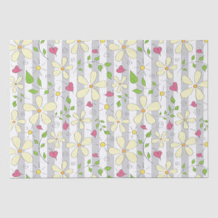 Papier Mousseline Fleurs de printemps camomille marguerite floral he
