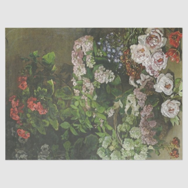 Papier Mousseline Fleurs de printemps par Claude Monet Tissue Paper (Recto)