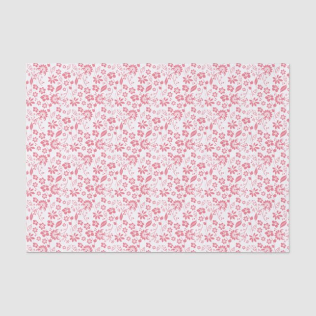 Papier Mousseline Fleurs de printemps tropicales roses et joliment b (Recto)