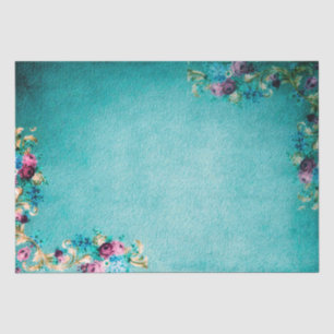 Papier Mousseline fleurs de rose florales victoriennes élégantes sar