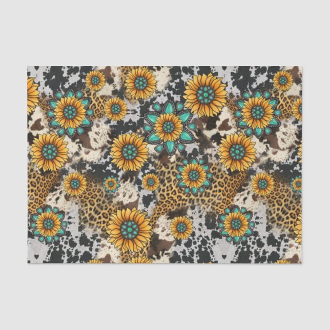 Papier Mousseline Fleurs de soleil du pays (Recto)