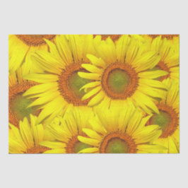 Papier Mousseline Fleurs de soleil rustique Pays Floral Été Jaune