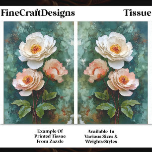 Papier Mousseline Fleurs de style Pivoine texturées Impasto DV4B Déc