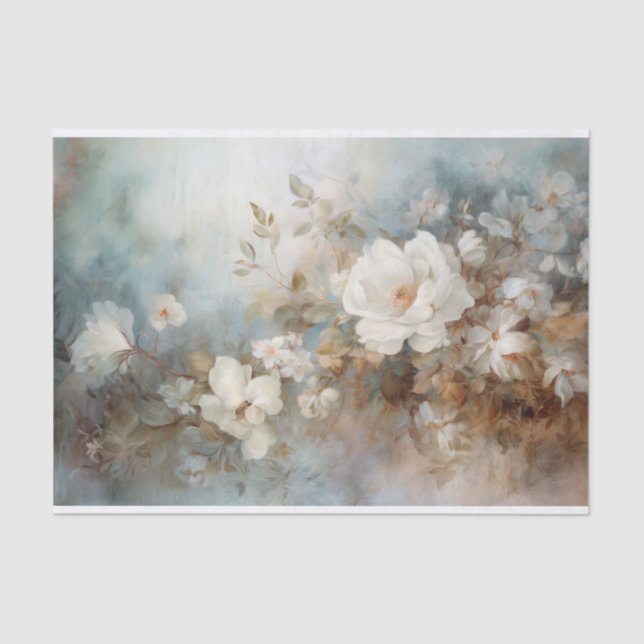 Papier Mousseline Fleurs délicates, douces, belles, élégantes en déc (Recto)