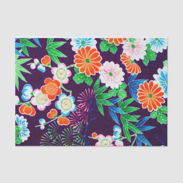 Papier Mousseline Fleurs, design japonais (Recto)