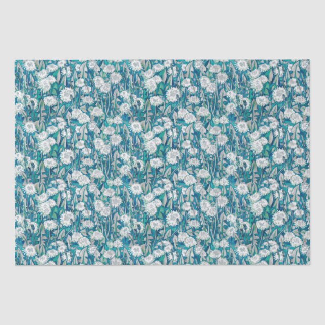 Papier Mousseline Fleurs d'été en fleur de Dandelion Flore motif Tur (Recto)