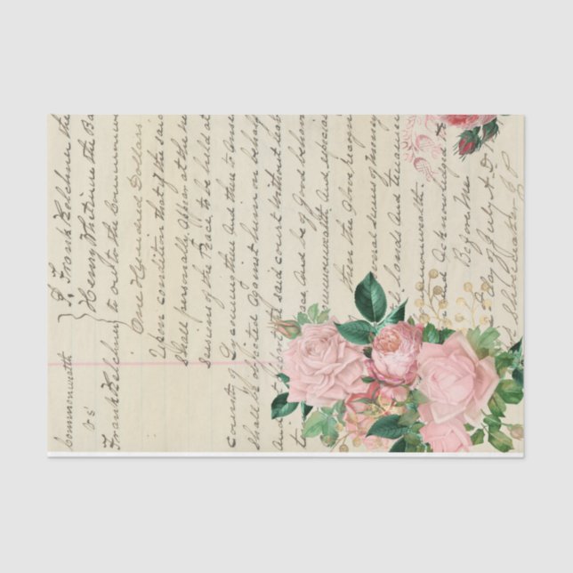 Papier Mousseline Fleurs et Ephemera Design Series #6 (Recto)