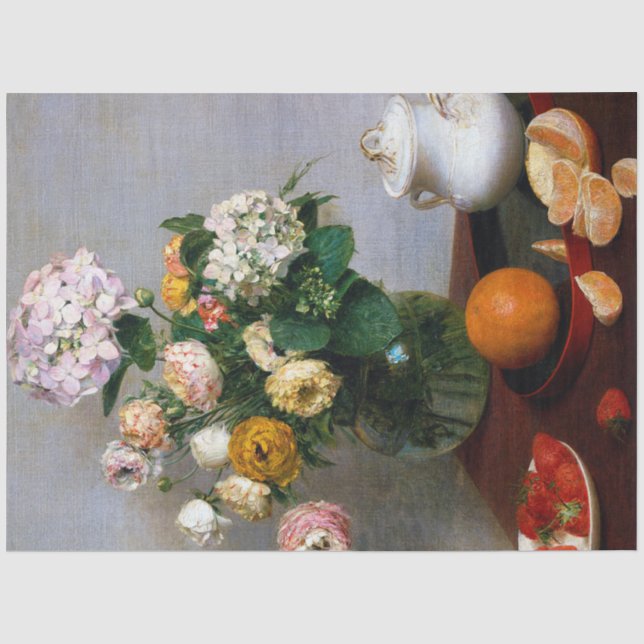 Papier Mousseline Fleurs et fruits, Henri Fantin-Latour (Recto)