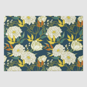 Papier Mousseline Fleurs et papier motif feuille