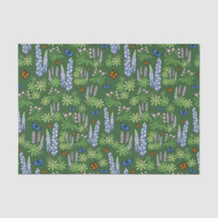 Papier Mousseline Fleurs et papillons découpage papier tissu lupin