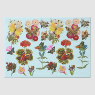 Papier Mousseline Fleurs et papillons insectes insectes nature plant
