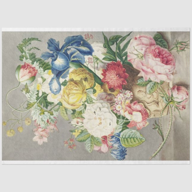 Papier Mousseline Fleurs Floral Vie morte Découpage (Recto)