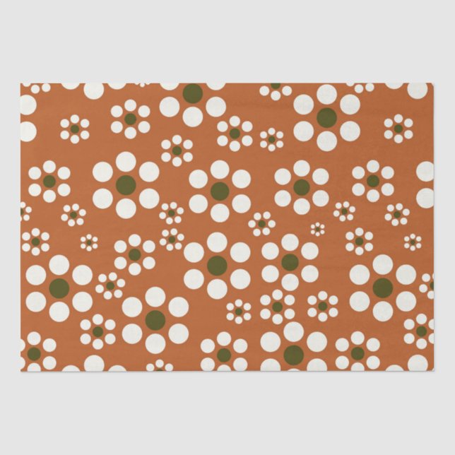 Papier Mousseline Fleurs florales en terre cuite mexicaine (Recto)