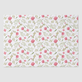 Papier Mousseline Fleurs Florales Vert Rose Découpage