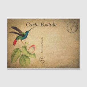 Papier Mousseline Fleurs florales vintages d'oiseaux