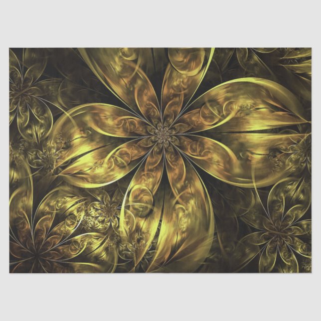 Papier Mousseline Fleurs fractales Mariages d'or (Recto)