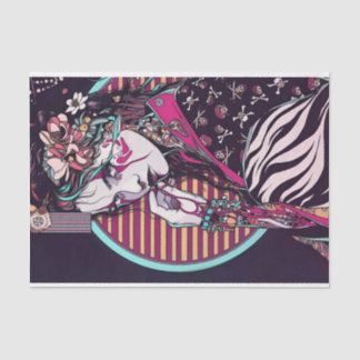 Papier Mousseline Fleurs GIrl japonaises dans les cheveux