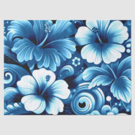 Papier Mousseline Fleurs hawaïennes tropicales Hibiscus Découpage bl