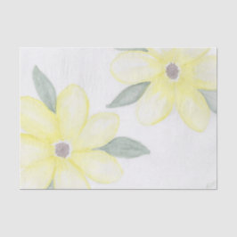 Papier Mousseline Fleurs jaunes