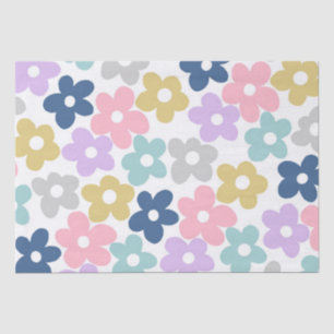 Papier Mousseline Fleurs marguerites super Retro Boho Floral