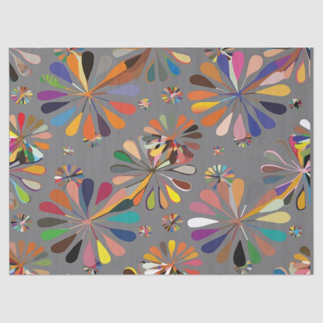 Papier Mousseline Fleurs multicolores mignonnes (Recto)