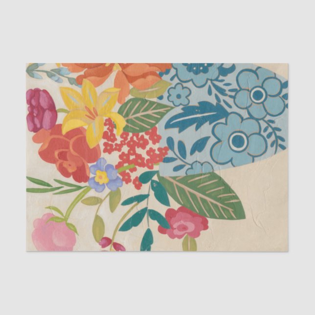 Papier Mousseline Fleurs printanières I (Recto)