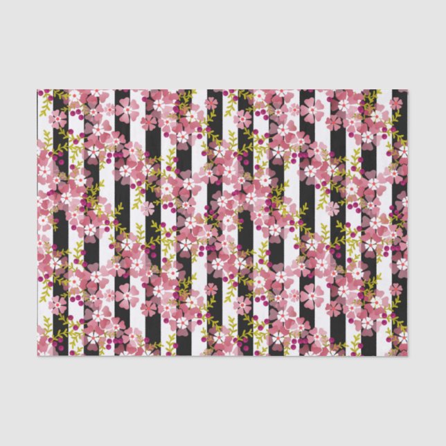 Papier Mousseline Fleurs roses (Recto)