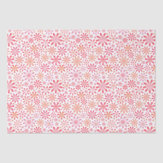 Papier Mousseline Fleurs roses (Recto)