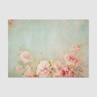 Papier Mousseline Fleurs roses jolies en détresse d'un côté