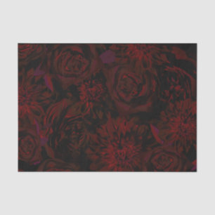 Papier Mousseline Fleurs rouges romantiques de jardin sombre mariage