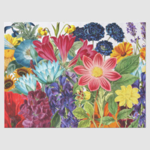 Papier Mousseline Fleurs sauvages brillantes et colorées de fleurs f