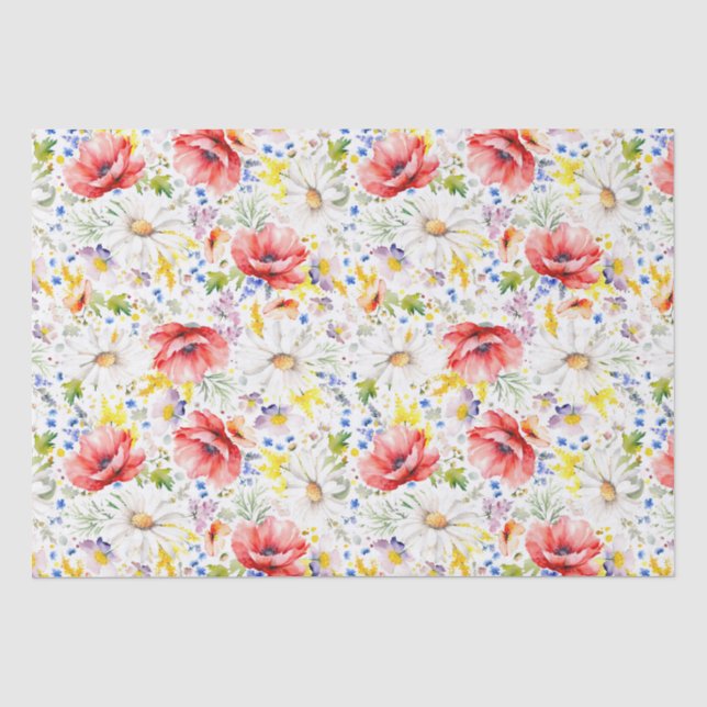 Papier Mousseline Fleurs sauvages Élégante Botanique (Recto)