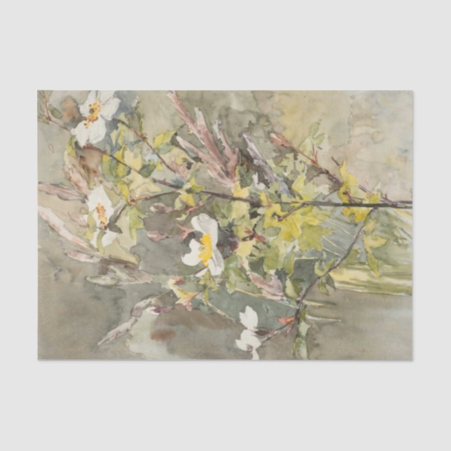 Papier Mousseline Fleurs sauvages par Barbara Bodichon Tissue Paper (Recto)