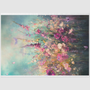 Papier Mousseline Fleurs sauvages, paysage abstrait vibrant