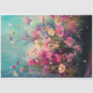 Papier Mousseline Fleurs sauvages vibreuses, Paysage Abstrait