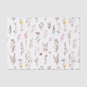 Papier Mousseline Fleurs Sauvages Violettes Mariage Bohème Floral