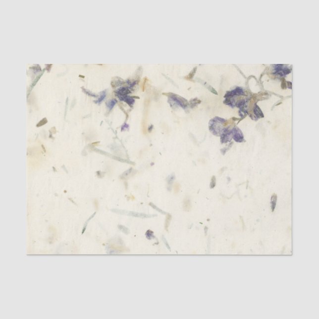 Papier Mousseline Fleurs séchées à l'apparence naturelle faite main (Recto)