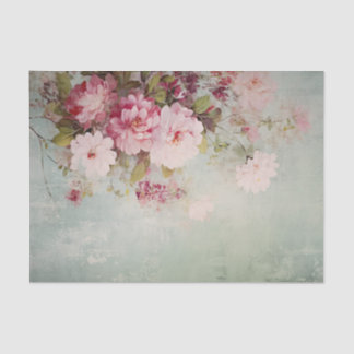 Papier Mousseline Fleurs Shabby Chic en détresse sur le bord