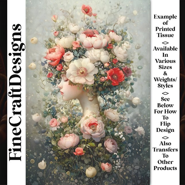 Papier Mousseline Fleurs vertes + Mère Nature AG6 Découpage (Créateur téléchargé)