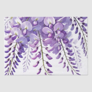 Papier Mousseline Fleurs violettes de glycine Fleurs sauvages Aquare