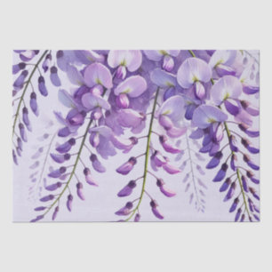 Papier Mousseline Fleurs violettes de glycine Fleurs sauvages Aquare