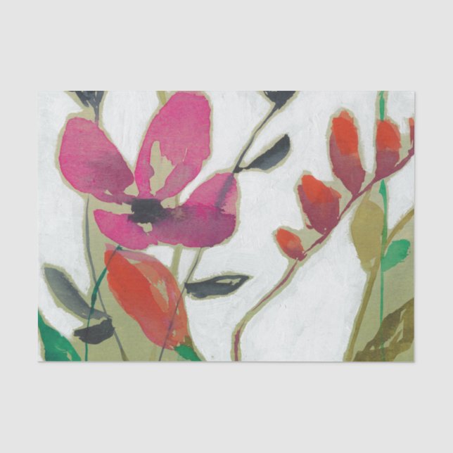 Papier Mousseline Fleurs vives I (Recto)
