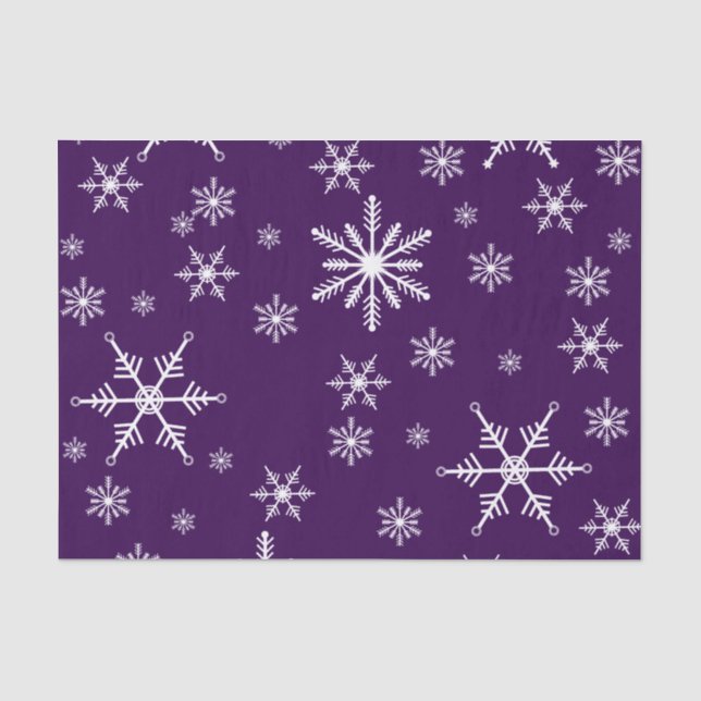 Papier Mousseline Flocon De Neige De Noël En Violet (Recto)