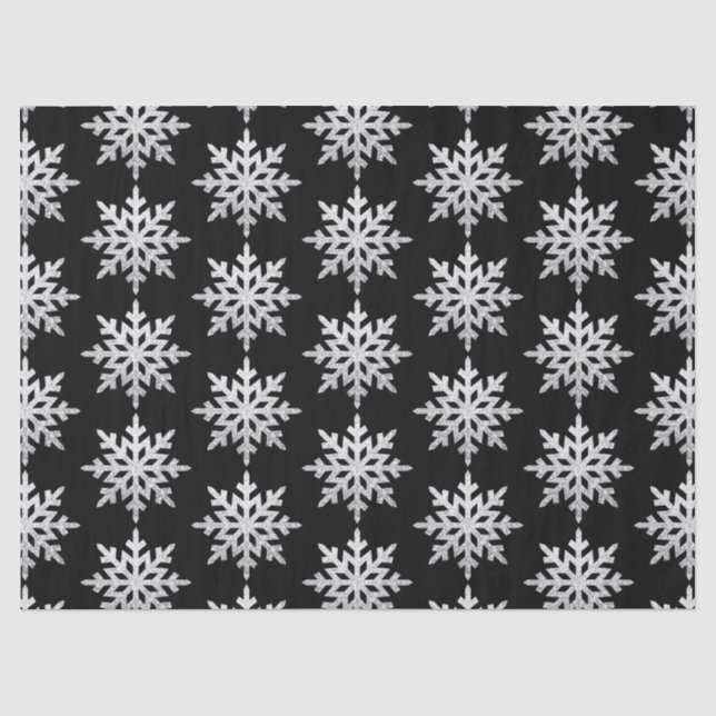 Papier Mousseline Flocon de neige Parties scintillant en argent (Recto)