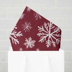 Papier Mousseline Flocon de neige rouge aquarelle de vacances