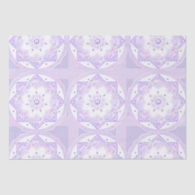 Papier Mousseline flocon de neige violet clair et coeur étincelant (Recto)