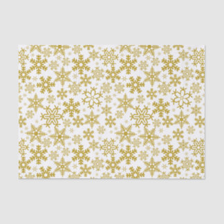 Papier Mousseline Flocons de neige dorés de Noël