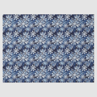 Papier Mousseline Flocons de neige hivernaux festifs en aquarelle