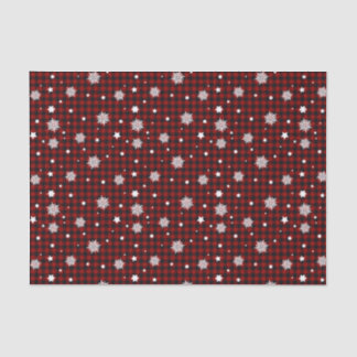 Papier Mousseline Flocons de neige rouges et noirs Plaid de Noël Buf
