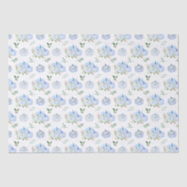 Papier Mousseline Floral Citrouille bleu